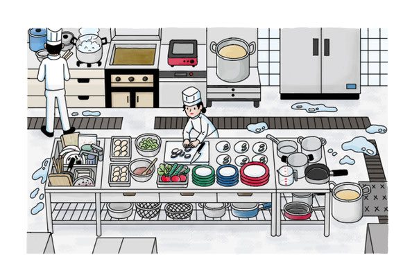 【テキスト/2024】「特定技能 技能試験対策＜外食＞」（アスク出版）イラスト