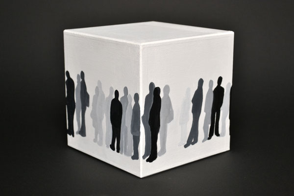 URBAN CONTACT, ARCYL AUF HOLZ, 15X15X15