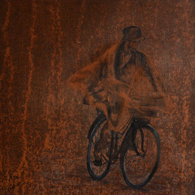 RAINY DAY SERIE II, ACRYL AUF EISEN, 40X40