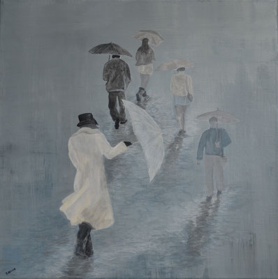 RAINY DAY SERIE II, ACRYL AUF LEINWAND, 40X40