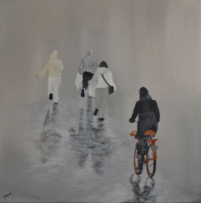 RAINY DAY SERIE II, ACRYL AUF LEINWAND, 40X40