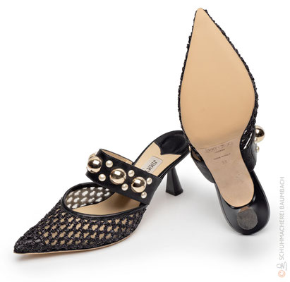 Jimmy Choo Sandalette Gummisohle Velvet in creme