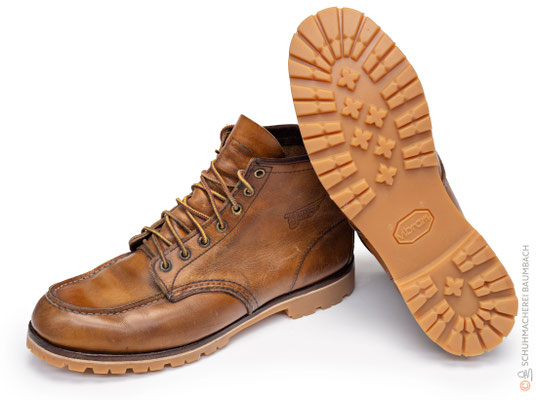 Red Wing mit honigfarbener Vibram 1136 Roccia Profilsohle