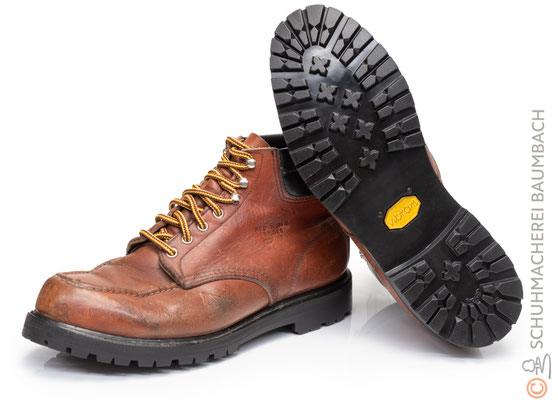 Red Wing mit schwarzer Vibram 1136 Roccia Profilsohle