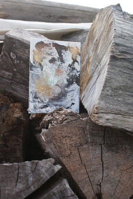 Länge: 18 cm / Breite: 13 cm (Acrylbasis/ Pigmente/ Leinwand)