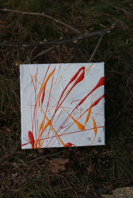 Länge: 58cm / Breite: 57 cm  (Basis: Seidenpapier/ Acryl/ Leinwand)