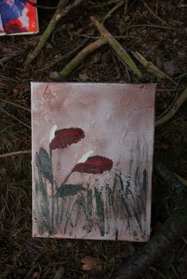 Länge: 39 cm / Breite: 30 cm (Basis: Seidenpapier/ Acryl/ Leinwand)