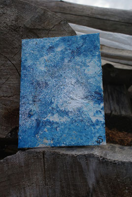 Länge: 18 cm / Breite: 13 cm (Acrylbasis/ Leinwand)