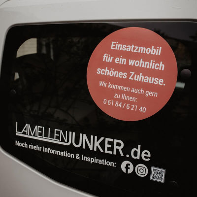 Aufmaßauto von Lamellen Junker für den Besuch bei Ihnen vor Ort