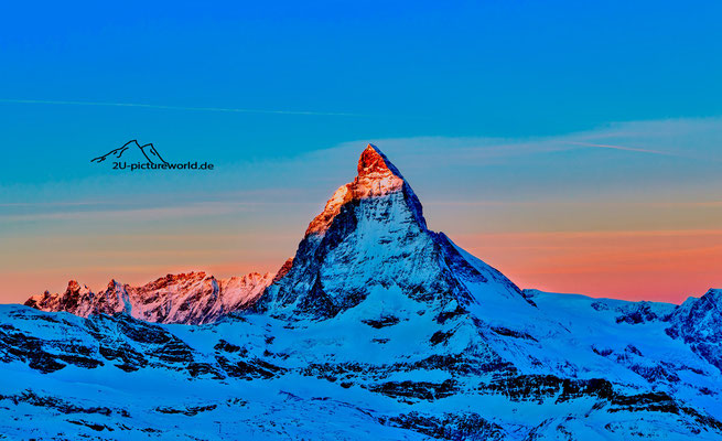 Bild: Matterhorn bei Sonnenaufgang, "roter Morgenzipfel"