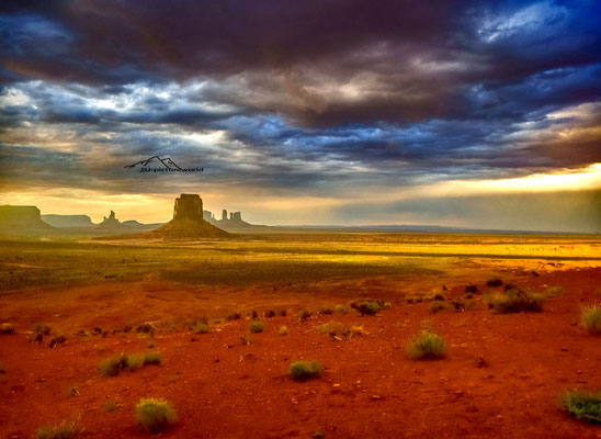 Bild: "Abendkulisse, Monument Valley