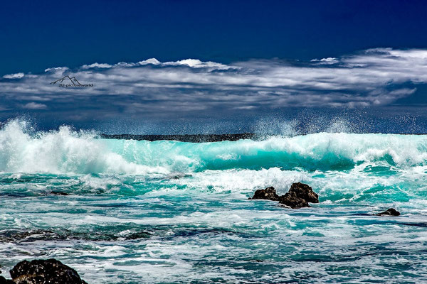 Bild: brechende Wellen, Ohau Ostküste