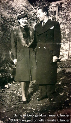 Le couple Clancier vers 1946 : Anne, psychanalyste ; Georges-Emmanuel, écrivain et poète. Tous deux natifs du Limousin. Source : famille Clancier.