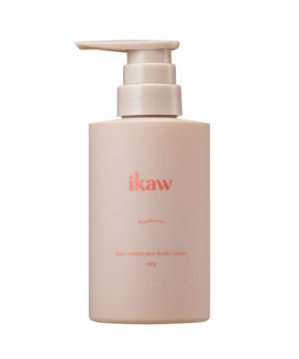 ikaw tenderskin body cream ボディクリーム 税込 ¥6,380 ( 税抜 ¥5,800) / 300g  ベタつきたくない、でも乾燥もしたくない。ikaw 唯一のボディ ケア。軽やかにとろけるように広がる、気持ちのいい感覚を。