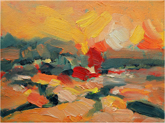 Es ist viel zu heiß., Öl auf Leinwand, 2024, 24 x 18 cm