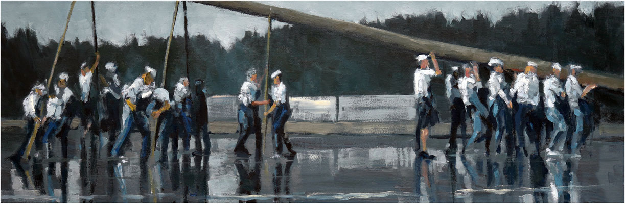 Maibaum, Öl auf Leinwand, 2026, 90 x 30 cm
