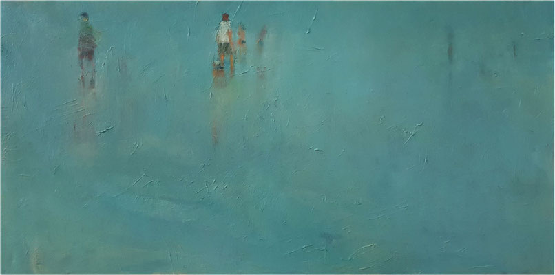 Kontaktverbot, Öl auf Leinwand, 2020, 100 x 50 cm