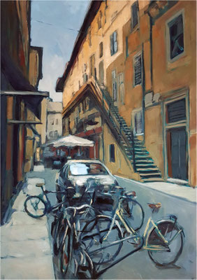 Via Mazzanti - Verona, Öl auf Leinwand, 2019, 70 x 100 cm