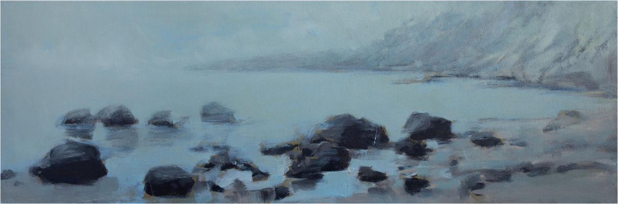 Rügennebel, Öl auf Leinwand, 2025, 90 x 30 cm