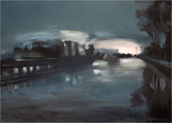 7°, Regen, Öl auf Leinwand, 2026, 70 x 50 cm