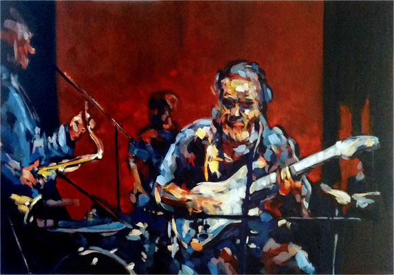 Jazz mit Ike, Öl auf Leinwand, 2017, 100 x 70 cm