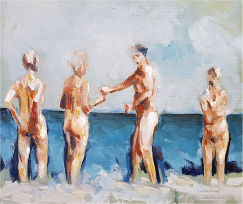 Paris auf dem Darß, Öl auf Leinwand, 2019, 60 x 50 cm