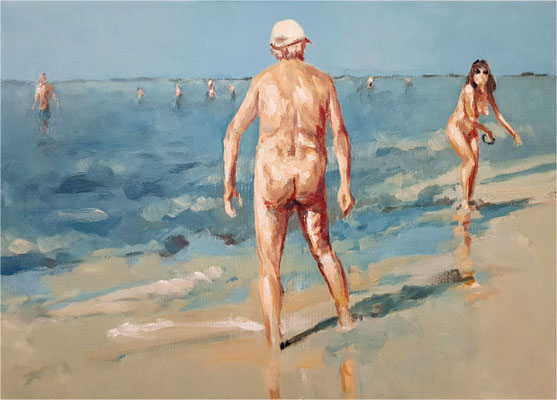 Im Spiel, Öl auf Leinwand, 2020, 70 x 50 cm