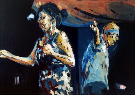 Jazz - Applaus, Öl auf Leinwand, 2017, 100 x 70 cm