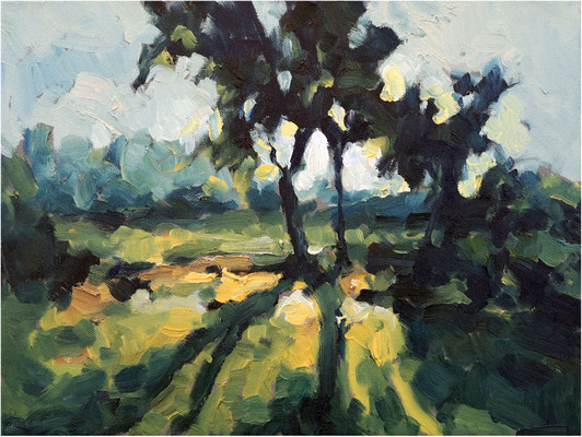 Garten, Öl auf Leinwand, 2024, 40 x 30 cm