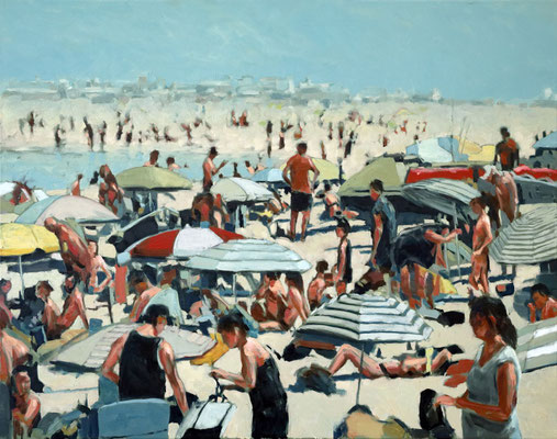 Flamingofarm, Öl auf Leinwand, 2020, 100 x 80 cm