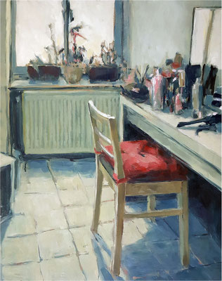 Homeoffice, Öl auf Leinwand, 2020, 80 x 100 cm