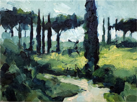 Toskana Studie 3, Öl auf Leinwand, 2024, 24 x 18 cm