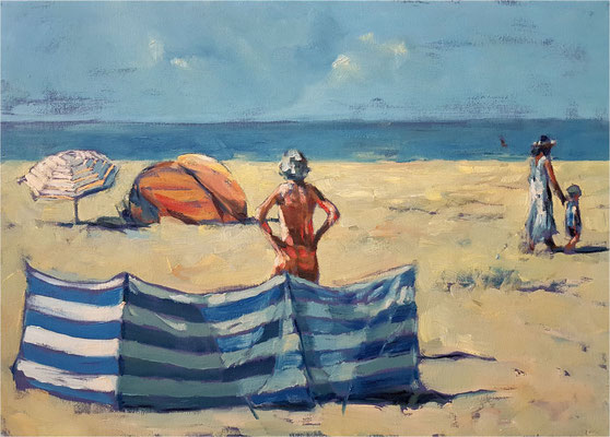 Strandwächter:in, Öl auf Leinwand, 2020, 70 x 50 cm
