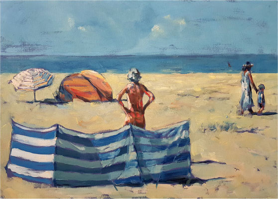 Strandwächter:in, Öl auf Leinwand, 2020, 70 x 50 cm