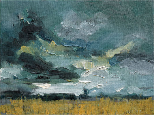 Feld, Öl auf Leinwand, 2024, 24 x 18 cm
