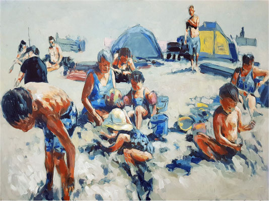 Die Einsamkeit des Muschelsammlers, Öl auf Leinwand, 2019, 120 x 90 cm