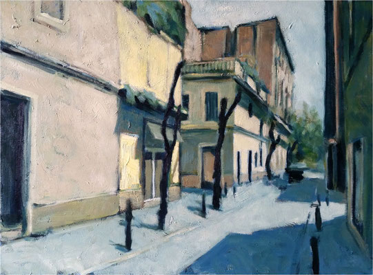 Barcelona - Vila de Gràcia, Öl auf Leinwand, 2018, 80 x 60 cm