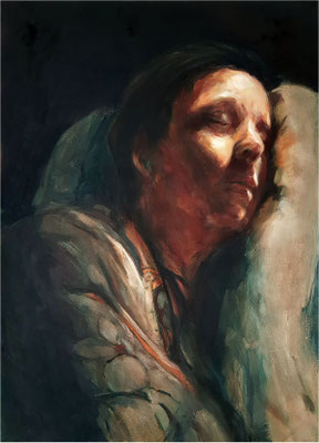 Schlaf, Öl auf Leinwand, 2019, 50 x 70 cm