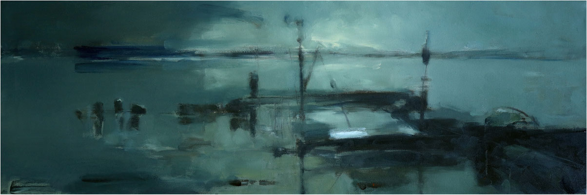 Nachtruhe, Öl auf Leinwand, 2024, 90 x 30 cm