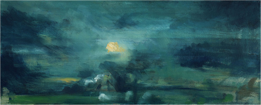 Nacht in Lindenau, Öl auf Leinwand, 2024, 50 x 20 cm