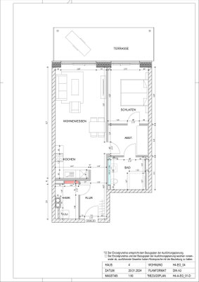Der Grundriss der Ferienwohnung Duhner Spitze Nr. 4