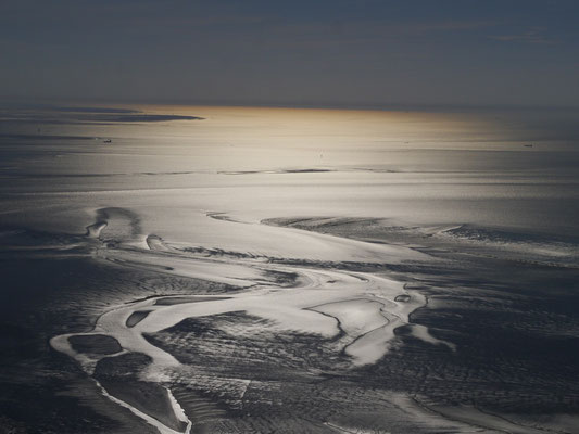Das Wauttenmeht vor Cuxhaven Duhnen in der Abenddämmerung
