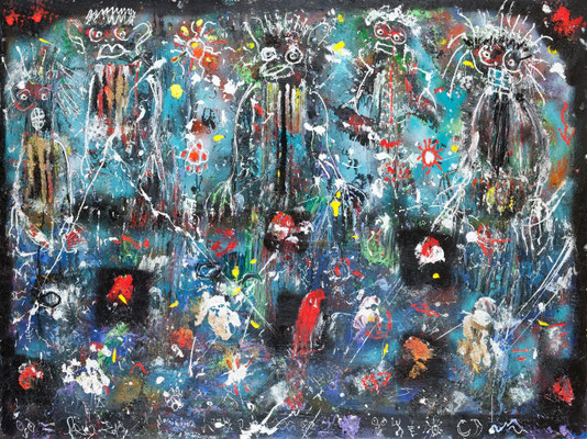 Mania Boz (acrylique sur toile 150 x200 cm)