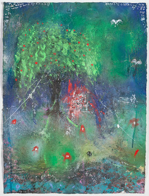 La Maison Rouge (acrylique sur papier 56 x 76 cm)