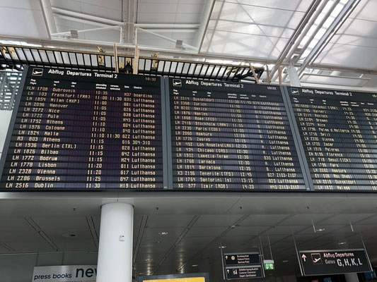 At the airport in Munich - not many international flights on the board 