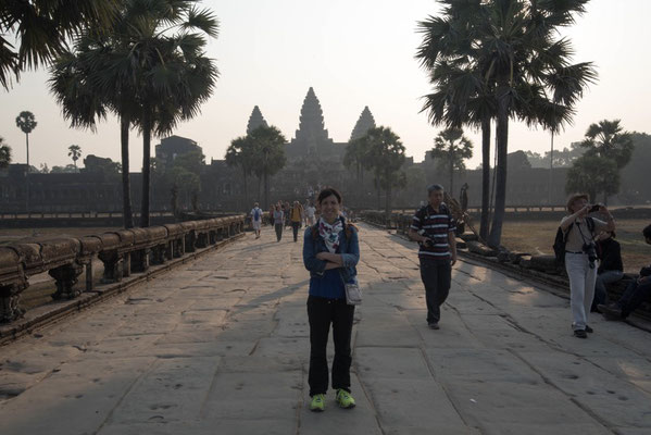 Irene is proud to be at Angkor Wat, Cambodia