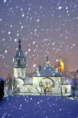 １３５　雪の夜のハリストス正教会