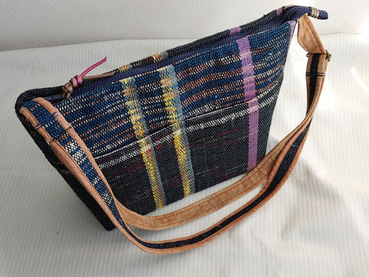 裂き織り　専用 正絹 お仕立て上がり手織り裂き織八寸名古屋帯【圓蔵オリジナル】 509