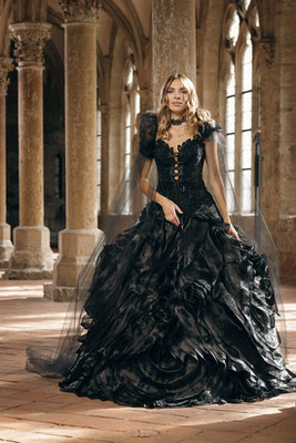 luxury black gothic wedding dress