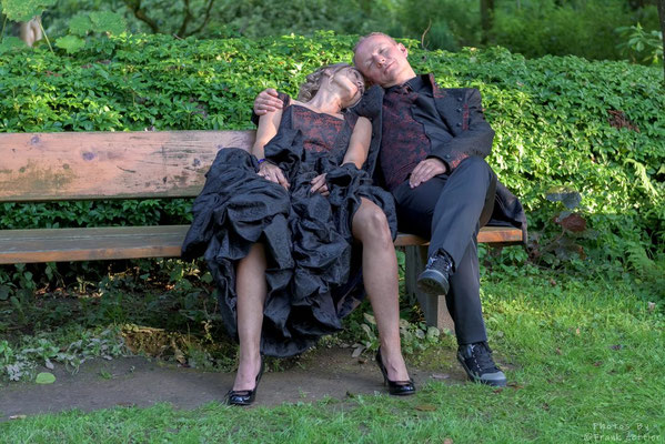 unsually wedding, gothic bride and groom